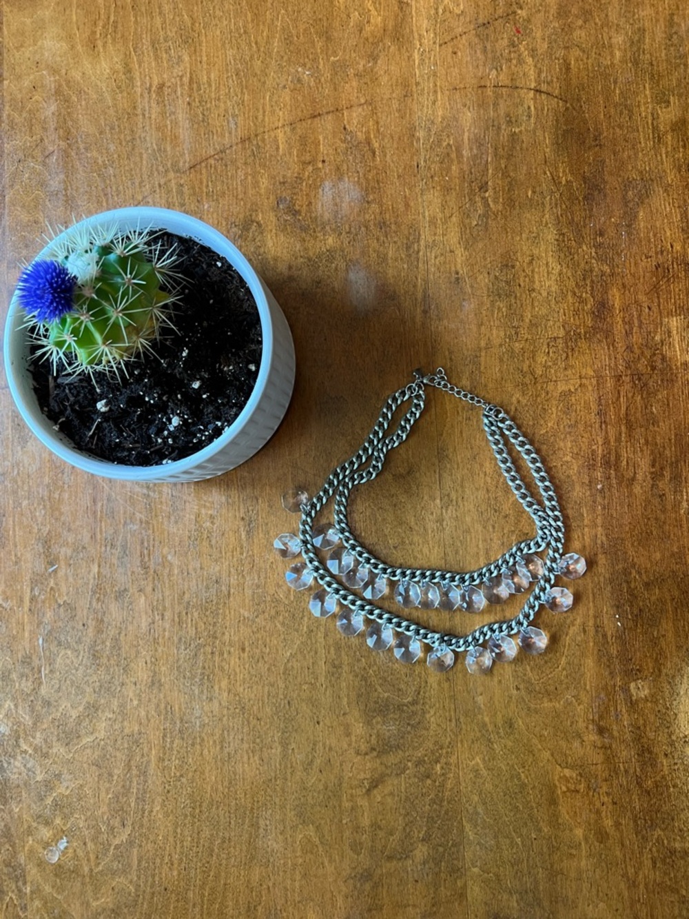 Stella & Dot Retired Chunky Chain Crystal Bib Necklace Statement Piece